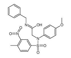 N-benzyl-2-(4-methoxy-N-(4-methyl-3-nitrophenyl)sulfonylanilino)acetamide结构式