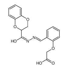 2-[2-[(Z)-(2,3-dihydro-1,4-benzodioxine-3-carbonylhydrazinylidene)methyl]phenoxy]acetic acid Structure
