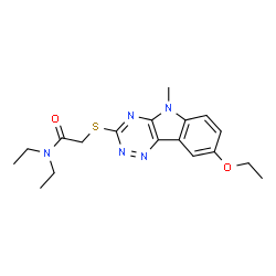 Acetamide, 2-[(8-ethoxy-5-methyl-5H-1,2,4-triazino[5,6-b]indol-3-yl)thio]-N,N-diethyl- (9CI) Structure