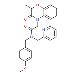 4H-1,4-Benzoxazine-4-acetamide,2,3-dihydro-N-[(4-methoxyphenyl)methyl]-2-methyl-3-oxo-N-(2-pyridinylmethyl)-(9CI) Structure