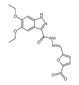 5,6-diethoxy-1(2)H-indazole-3-carboxylic acid (5-nitro-furan-2-ylmethylene)-hydrazide Structure