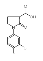 1-(3-chloro-4-fluorophenyl)-2-oxopyrrolidine-3-carboxylic acid structure