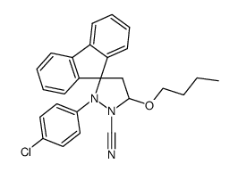 5'-butoxy-2'-(4-chloro-phenyl)-spiro[fluorene-9,3'-pyrazolidine]-1'-carbonitrile结构式