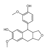 4-(4-Hydroxy-3-methoxy-phenyl)-7-methoxy-1,3,3a,4,9,9a-hexahydro-naphtho[2,3-c]furan-6-ol结构式