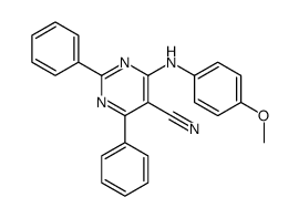 4-(4-methoxyanilino)-2,6-diphenylpyrimidine-5-carbonitrile结构式