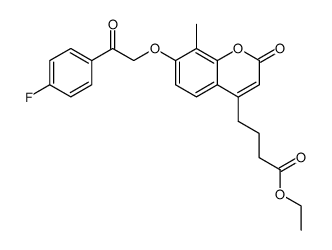 ethyl 4-(7-(2-(4-fluorophenyl)-2-oxoethoxy)-8-methyl-2-oxo-2H-chromen-4-yl)butanoate结构式