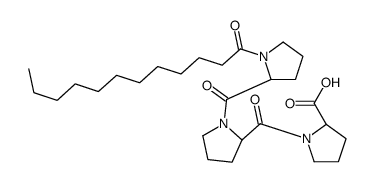 (2S)-1-[(2S)-1-[(2S)-1-dodecanoylpyrrolidine-2-carbonyl]pyrrolidine-2-carbonyl]pyrrolidine-2-carboxylic acid结构式