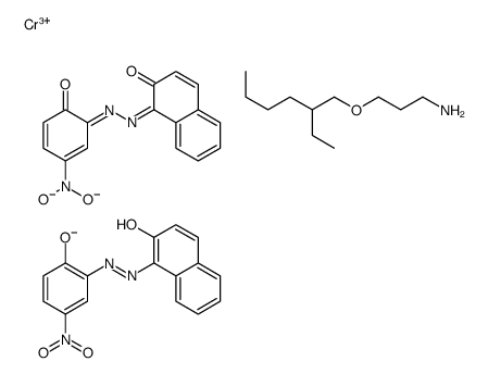 hydrogen bis[1-[(2-hydroxy-5-nitrophenyl)azo]-2-naphtholato(2-)]chromate(1-) , compound with 3-[(2-ethylhexyl)oxy]propylamine (1:1) picture