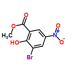 Methyl 3-bromo-2-hydroxy-5-nitrobenzoate结构式