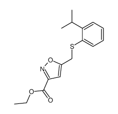 5-(2-Isopropyl-phenylsulfanylmethyl)-isoxazole-3-carboxylic acid ethyl ester结构式
