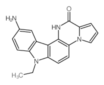 amino-12-dihydro-1,2-ethyl-9-oxo-2-pyrrolo<1',2':1,2>pyrazino<6,5-c>carbazole Structure