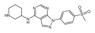 [1-(4-methanesulfonyl-phenyl)-1H-pyrazolo[3,4-d]pyrimidin-4-yl]-piperidin-3-yl-amine结构式