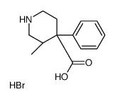 trans-()-3-methyl-4-phenylpiperidine-4-carboxylic acid hydrobromide structure