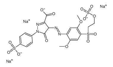 4-[[2,5-dimethoxy-4-[[2-(sulphooxy)ethyl]sulphonyl]phenyl]azo]-4,5-dihydro-5-oxo-1-(4-sulphophenyl)-1H-pyrazole-3-carboxylic acid, sodium salt Structure