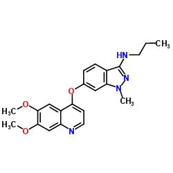 6-[(6,7-Dimethoxy-4-quinolinyl)oxy]-1-methyl-N-propyl-1H-indazol-3-amine结构式