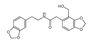 N-(2-(3,4-methylenedioxyphenyl)ethyl)(3,4-methylenedioxy-2-hydroxymethyl)-phenylacetamide结构式