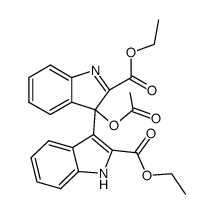 3'-Acetoxy-1H,3'H-[3,3']biindolyl-2,2'-dicarboxylic acid diethyl ester Structure