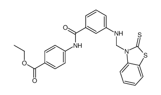 ethyl 4-[[3-[(2-sulfanylidene-1,3-benzothiazol-3-yl)methylamino]benzoyl]amino]benzoate Structure