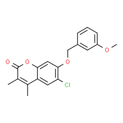 6-chloro-7-[(3-methoxyphenyl)methoxy]-3,4-dimethylchromen-2-one结构式