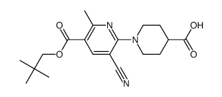 1-{3-cyano-5-[(2,2-dimethylpropoxy)carbonyl]-6-methylpyridin-2-yl}piperidine-4-carboxylic acid Structure