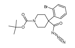 4-azidocarbonyl-4-(2-bromo-phenyl)-piperidine-1-carboxylic acid tert-butyl ester Structure