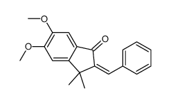 (2E)-2-benzylidene-5,6-dimethoxy-3,3-dimethylinden-1-one结构式