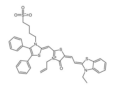 3-allyl-2-[[4,5-diphenyl-3-(4-sulphonatobutyl)thiazol-2(3H)-ylidene]methyl]-5-[(3-ethylbenzothiazol-2(3H)-ylidene)ethylidene]-4-oxothiazolium Structure