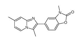 5-(3,7-dimethylimidazo[1,2-a]pyridin-2-yl)-3-methyl-2-benzoxazolinone结构式