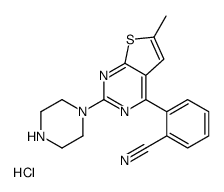 2-(6-methyl-2-piperazin-1-ylthieno[2,3-d]pyrimidin-4-yl)benzonitrile,hydrochloride Structure
