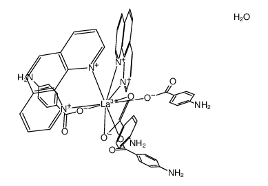 [tris(p-aminobenzoate)bis(1,10-phenanthroline)(p-aminobenzoic acid)lanthanum(III)] monohydrate结构式