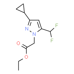 (3-CYCLOPROPYL-5-DIFLUOROMETHYL-PYRAZOL-1-YL)-ACETIC ACID ETHYL ESTER structure
