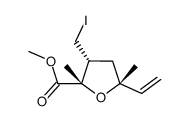 (2S,3R,5R)-methyl 3-(iodomethyl)-2,5-dimethyl-5-vinyl-tetrahydrofuran-2-carboxylate结构式