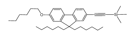 2-(7-hexyloxy-9,9'-dihexylfluorenyl)trimethylsilylacetylene Structure