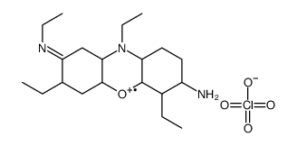 7-amino-3,6,10-triethyl-2-(ethylimino)-2,10-dihydrophenoxazin-5-ium perchlorate structure