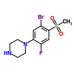 1-[5-Bromo-2-fluoro-4-(methylsulfonyl)phenyl]piperazine结构式