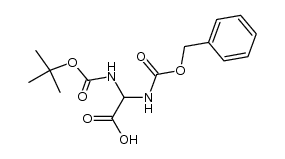 α-[(tert-butyloxycarbonyl)amino]-Nα-(benzyloxycarbonyl)glycine结构式