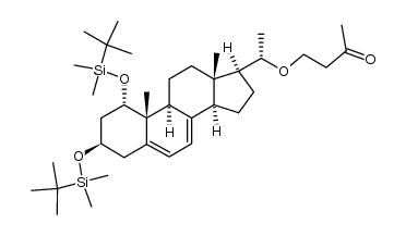 1α,3β-bis(tertbutyldimethylsilyloxy)-20α-(3-oxobutyloxy)-5,7-pregnadiene Structure