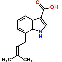 7-(3-Methyl-2-buten-1-yl)-1H-indole-3-carboxylic acid Structure