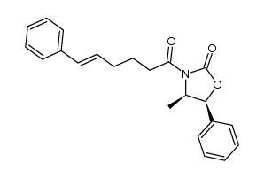 (4R,5S)-4-methyl-5-phenyl-3-((E)-6-phenylhex-5-enoyl)oxazolidin-2-one结构式