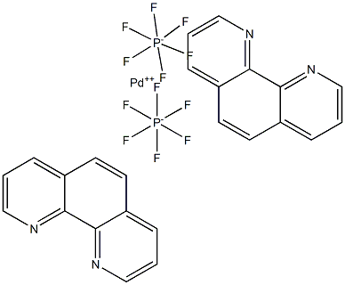 Bis(1,10-phenanthroline)palladium(II) Bis(hexafluorophosphate) Structure