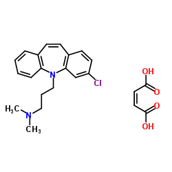 3-(3-Chloro-5H-dibenzo[b,f]azepin-5-yl)-N,N-dimethyl-1-propanamine (2Z)-2-butenedioate (1:1) Structure