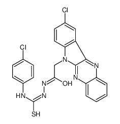 1-[[2-(9-chloroindolo[3,2-b]quinoxalin-6-yl)acetyl]amino]-3-(4-chlorophenyl)thiourea结构式