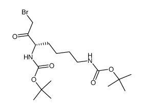 (3S)-1-bromo-3,7-bis((tert-butyloxycarbonyl)amino)-2-oxoheptane结构式