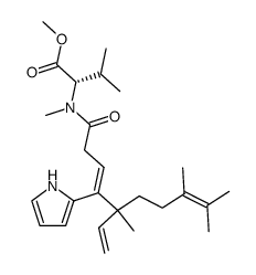 Methyl N-methyl-N-<4-(2-pyrrolyl)-5,8,9-trimethyl-5-vinyl-3,8-decadienoyl>-L-valinate结构式