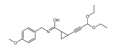 (1R,2S)-2-(3,3-diethoxyprop-1-ynyl)-N-[(4-methoxyphenyl)methyl]cy clopropanecarboxamide结构式