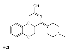 N-[N-[2-(diethylamino)ethyl]-C-(2,3-dihydro-1,4-benzodioxin-3-yl)carbonimidoyl]acetamide,hydrochloride结构式