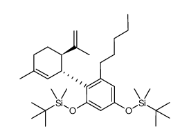 1,5-bis(tert-butyldimethylsilyloxy)-2-(6-isopropenyl-3-methyl-2-cyclohexenyl)-3-pentylbenzene Structure