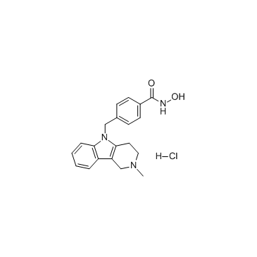 N-羟基-4-[(1,2,3,4-四氢-2-甲基-5H-吡啶并[4,3-B]吲哚-5-基)甲基]苯甲酰胺盐酸盐结构式