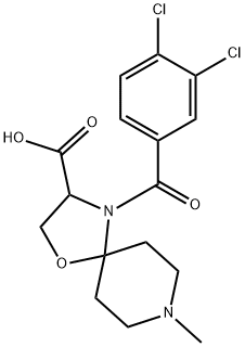 4-(3,4-dichlorobenzoyl)-8-methyl-1-oxa-4,8-diazaspiro[4.5]decane-3-carboxylic acid Structure