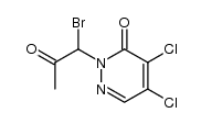 4,5-dichloro-1-(1-bromo-2-oxopropyl)pyridazin-6-one结构式